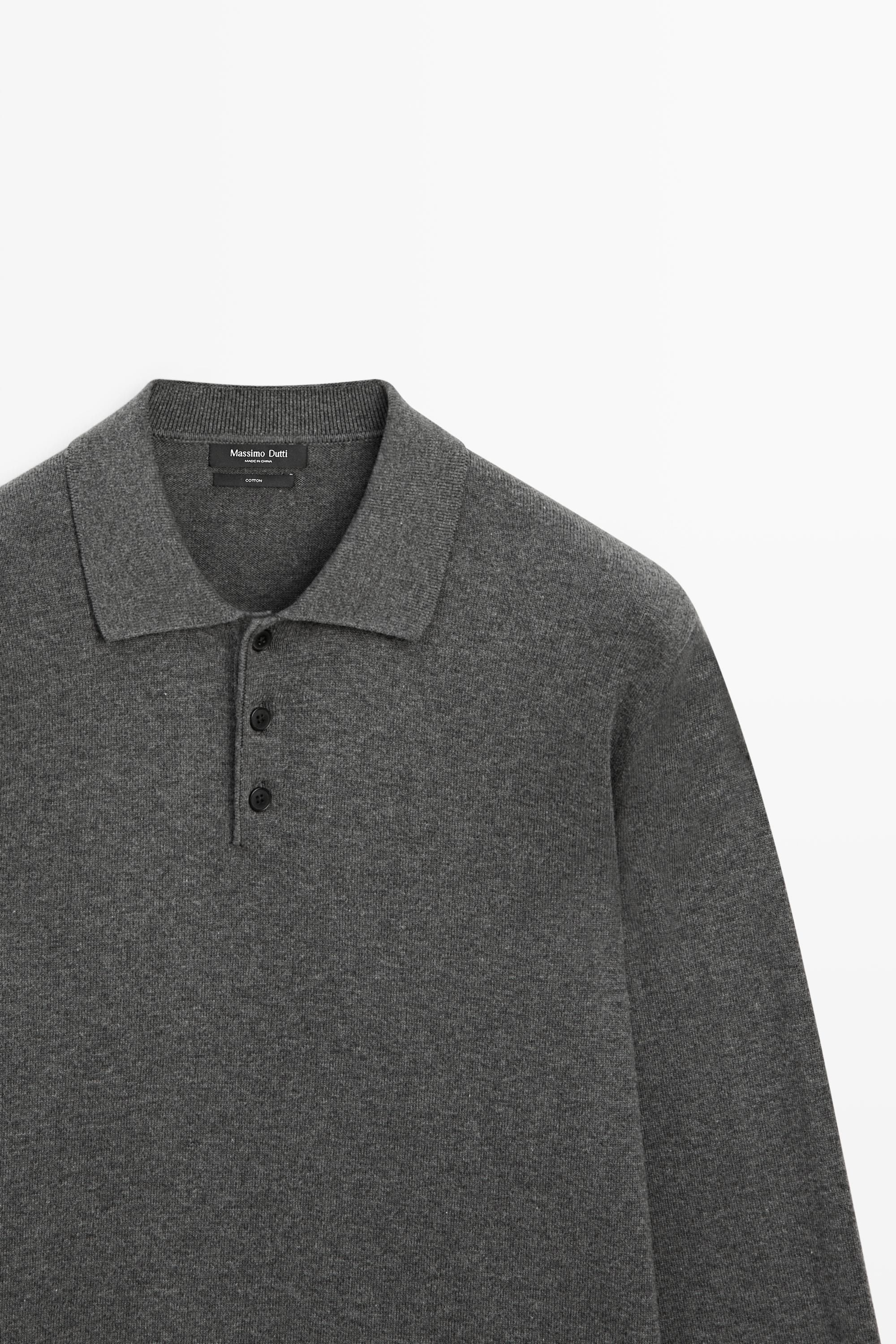 100% cotton knit polo sweater